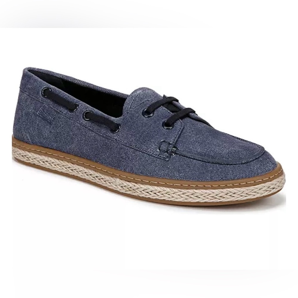 Vionic Bay Slip On Blue Canvas Boat Shoe Loafer.